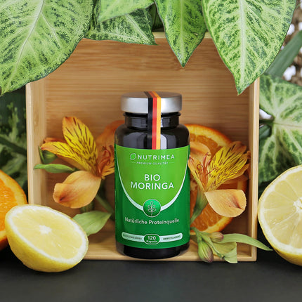 MORINGA Oleifera Capsules | Organic Certified NO Additives | Made in Germany | Energy Tabs in a 4-month supply | SUPERFOOD 100% VEGAN