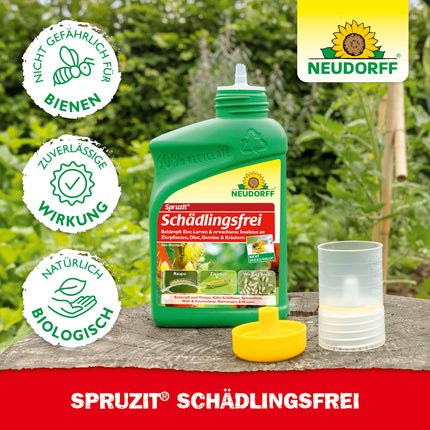 Neudorff Spruzit Pest-Free – Concentrate combats pests such as box tree moths, aphids, and thrips on ornamental plants, vegetables, and herbs, 250 ml