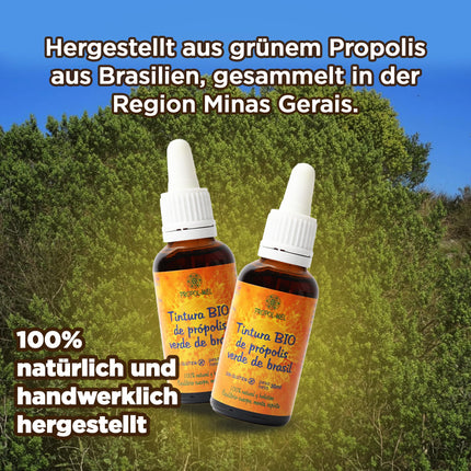 Brazilian Green Propolis Liquid Extract 30 ml – Organic. Mother Tincture. 100% natural, gluten-free, 25% w/v.