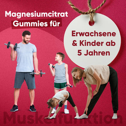 Magnesium Gummies 125mg - 90 Magnesium Citrate Gummies for Adults &amp; Children - For Fatigue, Nervous System &amp; Electrolytes (EFSA) - Grape Flavor - Alternative to Capsules &amp; Tablets - WeightWorld