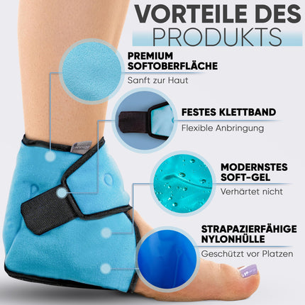 ICEHOF cooling pads ankle - cooling bandage ankle - ankle bandage with cooling gel cold therapy ankle rheumatism chemotherapy ankle pain ankle bandage ankle bandage OneSize (1 pc.)