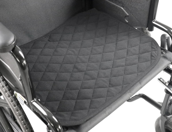 KMINA - Incontinence Pad Washable Wheelchair 5 Layers, 40x50 cm, Reusable Chair Cover Black - Made in Europe