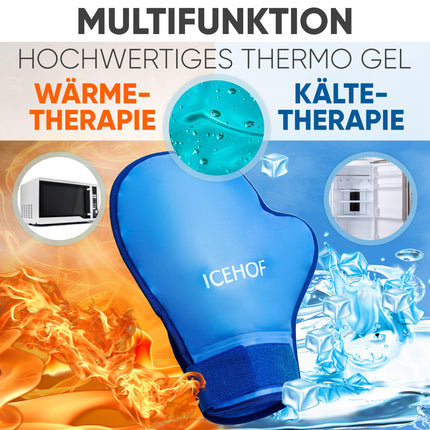 ICEHOF Cooling Gloves [2x] Soft Fabric - Cooling Gloves for Hands/Fingers - Gel Gloves Cold Gloves (Blue)