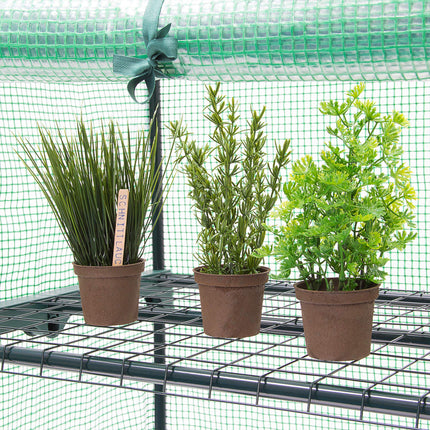 Relaxdays Polytunnel Greenhouse Balcony 158 x 70 x 50 cm HxWxD, 4 Shelves, Patio Grow House Space-Saving, Green