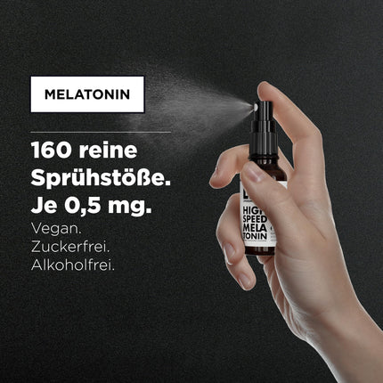 High Speed ​​Melatonin Spray – liposomal liquid as a melatonin spray with 0.5 mg melatonin per spray | 160 sprays | vegan, alcohol-free &amp; sugar-free