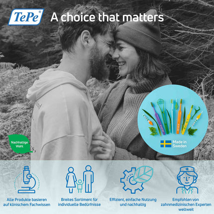 TePe Interdental Brush Original Green (ISO size 5: 0.8mm) / For easy and thorough cleaning of the spaces between teeth / 1 x 8 interdental brushes