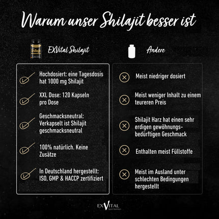 Mumijo Shilajit capsules, high dose 1000mg per daily dose, the original from the Himalayas, 120 capsules, vegan &amp; laboratory tested