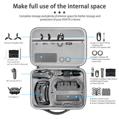 STARTRC Avata 2 Bag Portable Travel Bag for DJI Avata 2 with Goggles 3/Two-Way Charging Dock,Storage Bag for DJI RC Motion 3/Intelligent Flight Battery
