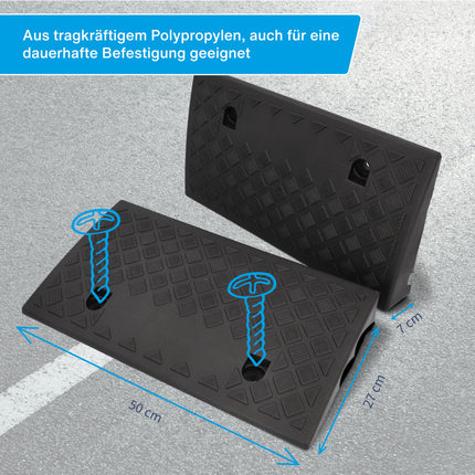 Cartrend curb ramps, set of 2, portable, wheelchair ramp for cars, motorcycles, wheelchairs, walkers, black