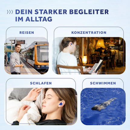 Schallwerk ® Soft+ | 12 silicone earplugs – optimal support as sleeping ear protection, soft earplugs for sleeping Silicone – Earplugs for sleeping
