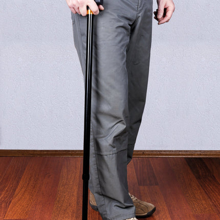Alberts 140700 Walking Stick | Height-adjustable | Stick: aluminum, handle: wood, black
