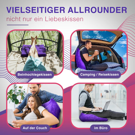 LiLaLuv® Erotic Pillow – Ergonomic back support pillow for couples, love pillow for sex positions &amp; comfort in the bedroom – inflatable, back-friendly wedge pillow MAKE LOVE WITH LiLaLuv®