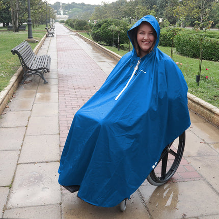 GOTITA – The wheelchair poncho – The versatile rain cover for wheelchairs – easy to use, easy to put on and take off – Italian design (Royal Blue)