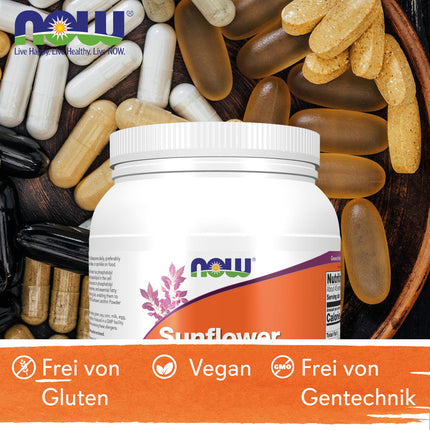 Now Foods, Sunflower Lecithin (Sunflower Lecithin), Pure Vegan Powder, 454 g, Laboratory Tested, Gluten-Free, Soy-Free, Vegetarian