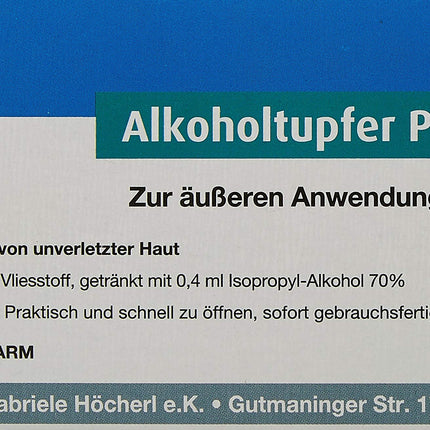 Höga-Pharm Premium alcohol swabs, for external use, tear-resistant, ready-to-use, 2-ply, 1 pack (1 x 100 pieces)