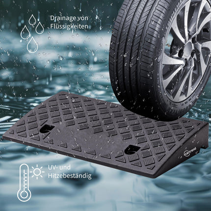 Cartrend curb ramps, set of 2, portable, wheelchair ramp for cars, motorcycles, wheelchairs, walkers, black