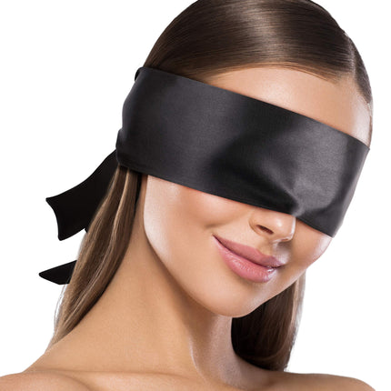 liebesfreunde® Blindfold for couples - Beautiful erotic satin eye mask | Bondage mask for tying up, sex toy accessory, black