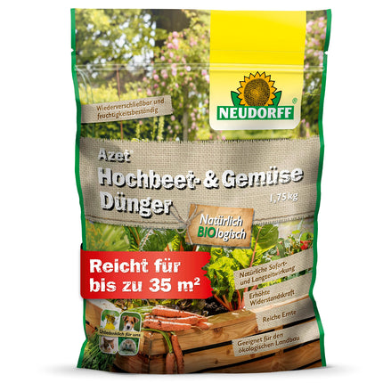 Neudorff Azet Raised Bed &amp; Vegetable Fertilizer – Organic raised bed fertilizer with 100 days of long-term effect for all types of vegetables in raised beds, 1.75 kg for 35 m²