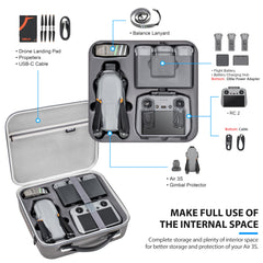 STARTRC Air 3S Carrying Case, Portable Travel Bag, Carrying Case for DJI Air 3S Fly More Combo, RC2/RC/RC-N3/N2 Controller Storage for DJI Air 3S Accessories, Battery Charging Hub