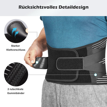 FREETOO back brace with support struts Adjustable tension straps and breathable nylon fabric ideal for work protection relieves the back muscles and for posture correction
