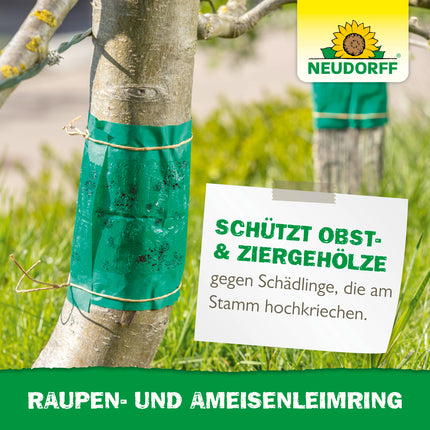 Neudorff Caterpillar and Ant Glue Ring – Protects fruit and ornamental trees against pests that crawl up the trunk, highly adhesive and insecticide-free, 3 m, Green