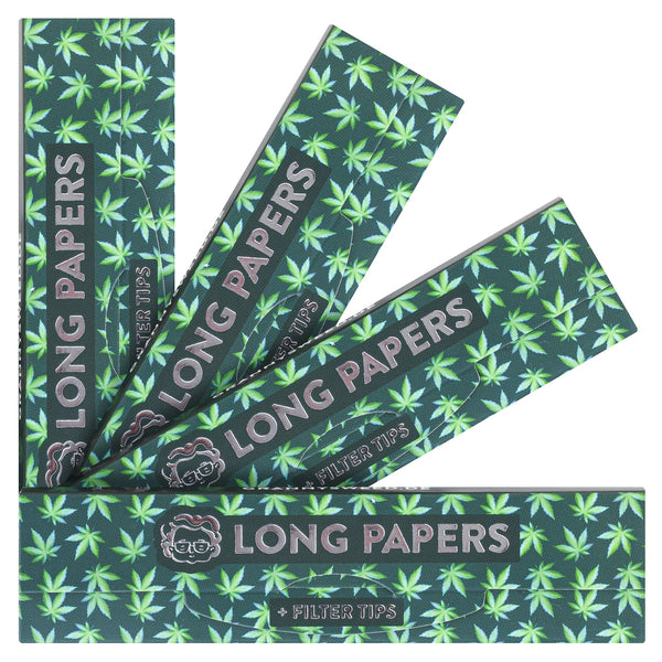 4x Granny's® new Long Papers made from hemp with cotton filter tips | 108 x 45 mm | King Size | 36 unbleached sheets | 36 cotton tips | organic paper with tips