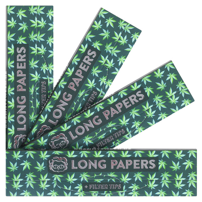 4x Granny's® new Long Papers made from hemp with cotton filter tips | 108 x 45 mm | King Size | 36 unbleached sheets | 36 cotton tips | organic paper with tips