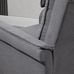 HOMCOM Electric Recliner Chair TV Chair Massage Chair Armchair with Stand-Up Aid Relaxing Chair with Reclining Function Linen-Touch Steel 86 x 95 x 106 cm Grey