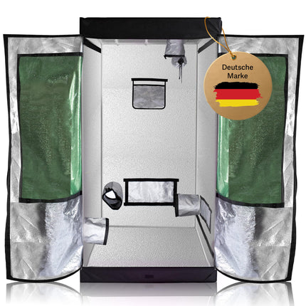 Grow tent/grow greenhouse box 80x80x160 | Sturdy steel frame, high reflectivity, solid light-tight outer shell, including window, tool bag, water protection tray | Indoor greenhouse