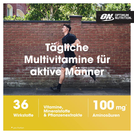 Optimum Nutrition Opti-Men Multivitamin Supplement for Men with Vitamin D, Vitamin C, Vitamin B6 and Amino Acids, Unflavored, 60 Servings, 180 Capsules