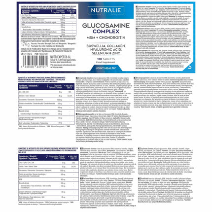 Glucosamine Chondroitin MSM 2268mg High Dose - Boswellia Collagen - Bone Maintenance with Glucosamine Chondroitin MSM Collagen Hyaluronic Acid Selenium and Zinc - Laboratory Tested - 120 Tablets Nutralie