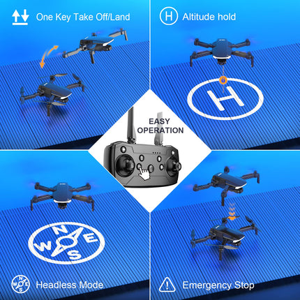 tech rc drone with camera HD 1080P with carrying bag for adults for outdoors RC quadrocopter foldable drone remote controlled 2 batteries 26 min. long flight time WLAN photo live video transmission for beginners