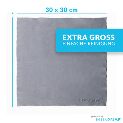 INSTADRIVE XXL 6 glasses cloths 30x30cm – Microfiber glasses cleaning cloths for professional glasses cleaning (glasses cloths)