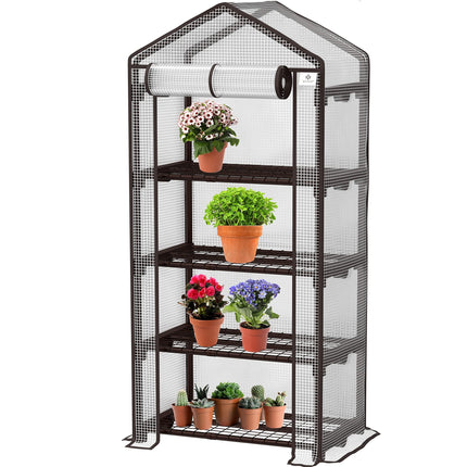 KESSER® Premium 4-tier greenhouse - 69 x 50 x 158 cm greenhouse with 4 shelves - space-saving, high-quality greenhouse for gardens and balconies, stable and easy to assemble
