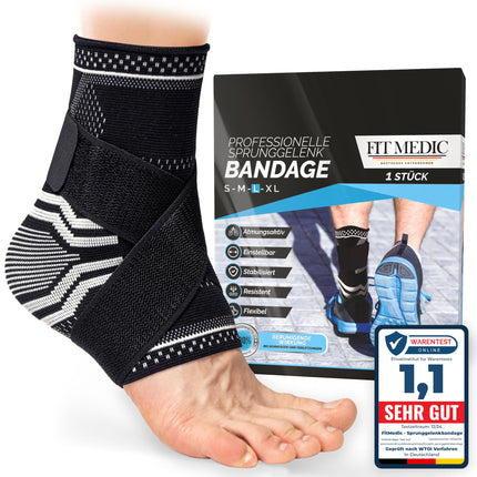 FIT MEDIC Ankle Brace | Professional Foot Brace Adjustable &amp; Flexible | Unisex Ankle Brace for Ankle Sports Football Achilles Tendon Ankle Protection Joint Pain Against Sprains
