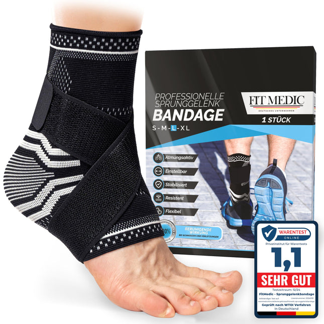 FIT MEDIC Ankle Brace | Professional Foot Brace Adjustable &amp; Flexible | Unisex Ankle Brace for Ankle Sports Football Achilles Tendon Ankle Protection Joint Pain Against Sprains