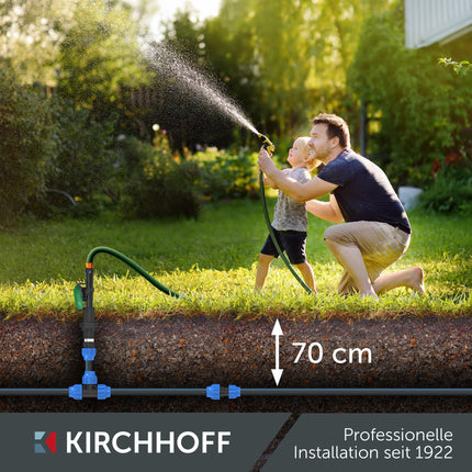 Kirchhoff water pipe for garden irrigation 25 mm x 12.5 m | PE pipe for sprinkler system | HDPE connecting pipe | DVGW | Drinking water pipe | Made in EU