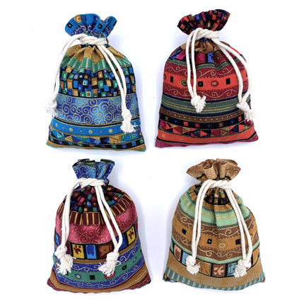 Gemstone set | Colorful mix of natural tumbled stones | Mixture of genuine gemstones | Practical in a colorful fabric bag
