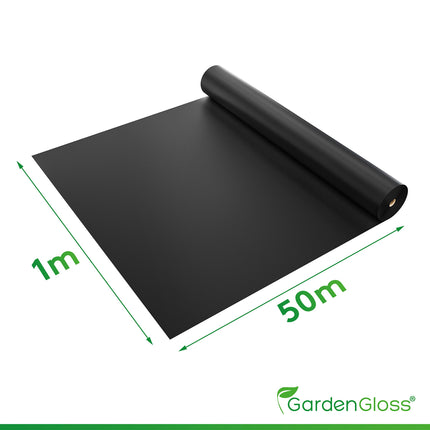 GardenGloss® 50m² Weed Control Fabric – Water-Permeable Weed Control Fabric – Tear-Resistant Weed Control Fabric 50g/m² – High UV Stabilization (50m x 1m, 1 Roll)