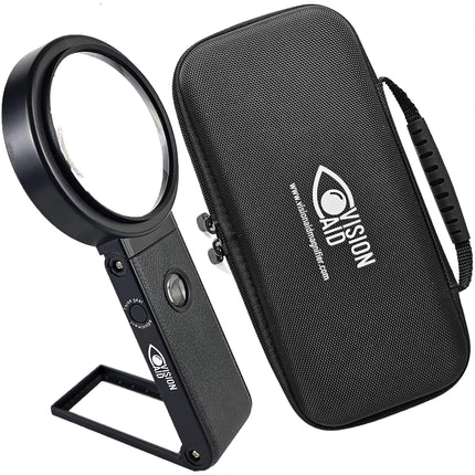 30x Hands-Free Magnifying Glass with USB Rechargeable, 36 LED Lights, Storage Case | 40x Magnifying Glass with Stand for Reading Coins, Low Visibility