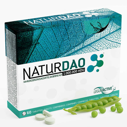 NATURDAO® 60 DAO tablets 3,000,000 HDU per day - perfect dosage with 1,000,000 HDU per tablet (1 to 3 tablets/day) - 100% vegan DAO - DAO enzyme
