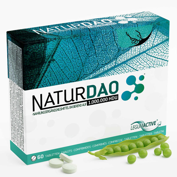 NATURDAO® 60 DAO tablets 3,000,000 HDU per day - perfect dosage with 1,000,000 HDU per tablet (1 to 3 tablets/day) - 100% vegan DAO - DAO enzyme