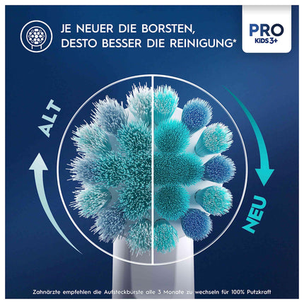 Oral-B Pro Kids Spiderman Electric Toothbrush for children ages 3 and up, including Sensitive+ mode for dental care, extra soft bristles, 1 brush head, 4 stickers, blue/red