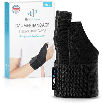 Health Press® Thumb Brace – Breathable Thumb Splint – Universal Thumb Protection Right/Left – Thumb Brace for the Thumb Saddle Joint – Thumb Support – Medically Certified Thumb Orthosis