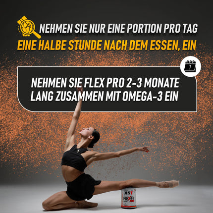 MST® Nutrition Flex Pro Powder – Collagen, MSM, Glucosamine, Chondroitin &amp; Hyaluronic Acid – High-Quality Formula – Made in Germany (945g, Orange)