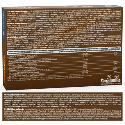 SOLEIL, Tanning Capsules with Beta Carotene for Natural Tan – 2 in 1 Self-Tanner – Effective Sun Protection with High Dose Beta Carotene – with Vitamins C, E, D, Selenium and Copper – 80 Tablets