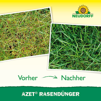 Neudorff Azet Lawn Fertilizer – Organic lawn fertilizer for 400 m² ensures a dense, green, and durable lawn with 6 months of long-term effectiveness, 20 kg, Brown