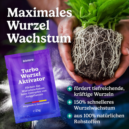 BIOLORA® 25g Turbo Root Activator - Strong root formation for cuttings and young plants - Indoor &amp; Outdoor