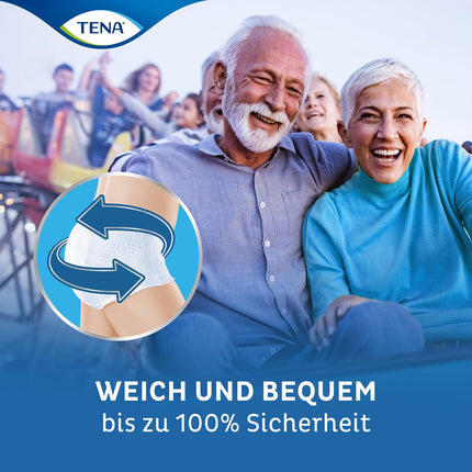 TENA Pants Plus - 56 Pants in a Monthly Pack (4 x 14 Pieces) - Disposable Pants for Women and Men - Breathable Unisex Incontinence Briefs - for Bladder Weakness and Urinary Incontinence - White, Size L