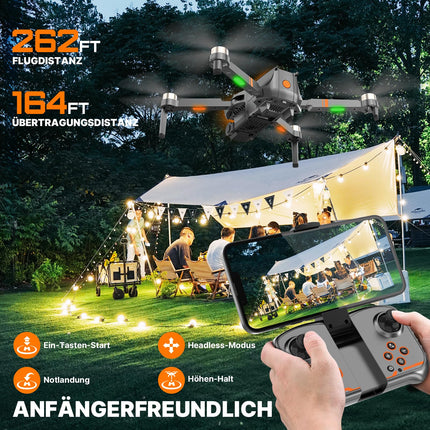 Drone with Adjustable Camera for Kids and Adults, Brushless Motor Foldable RC Drone with LED Lights, 30-Min Long Flight Time, Optical Flow Positioning, Quadcopter Drone for Beginners